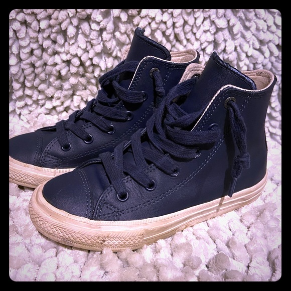 converse leather high tops kids